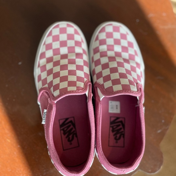 Checkered Purple-Pink Vans Slip-ons - Like New- size 6 - Picture 5 of 5
